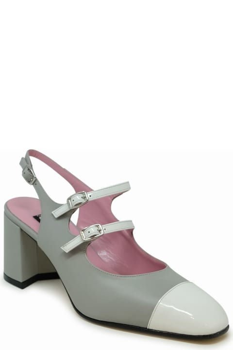 Carel Shoes for Women Carel Carel Paris Grey And White Leather Ballet Pumps