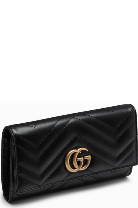 ウィメンズ Gucciの財布 Gucci Black Marmont Gg Continental Wallet