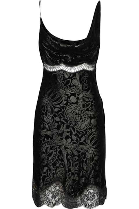 Roberto Cavalli for Women Roberto Cavalli San Marco Black Velvet Mini Dress