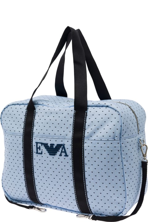 Emporio Armani Accessories & Gifts for Boys Emporio Armani Light Blue Three-piece Set With Matching Bag In Cotton Boy