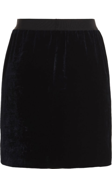 Logo Velvet Skirt