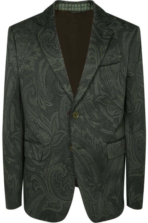 Etro Coats & Jackets for Men Etro Paisley Military Green Jeacket