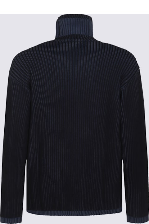 Stone Island الملابس لـ القسم الرجالي Stone Island Dark Blue Wool Knitwear