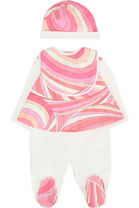 Pucci for Baby Girls Pucci Pink Suit For Baby Girl With Print