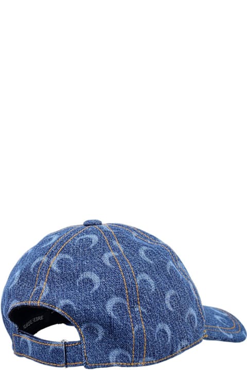 Marine Serre Hats for Women Marine Serre All-over Crescent Moon Printed Denim Baseball Cap