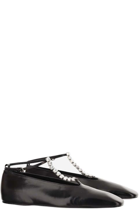 Jil Sander أحذية مسطحة لـ السيدات Jil Sander Embellished Ankle Strapped Ballerina Shoes