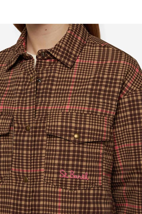 Homeware MC2 Saint Barth Quilted Padded Lightweight Jacket Kimmy With Pied De Poule Print