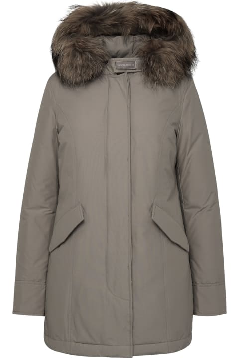 Woolrich Coats & Jackets for Women Woolrich Arctic Raccooon Beige Cotton Blend Parka