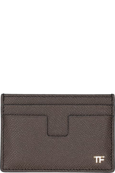 Wallets for Men Tom Ford Small Grain Leather Cardholder