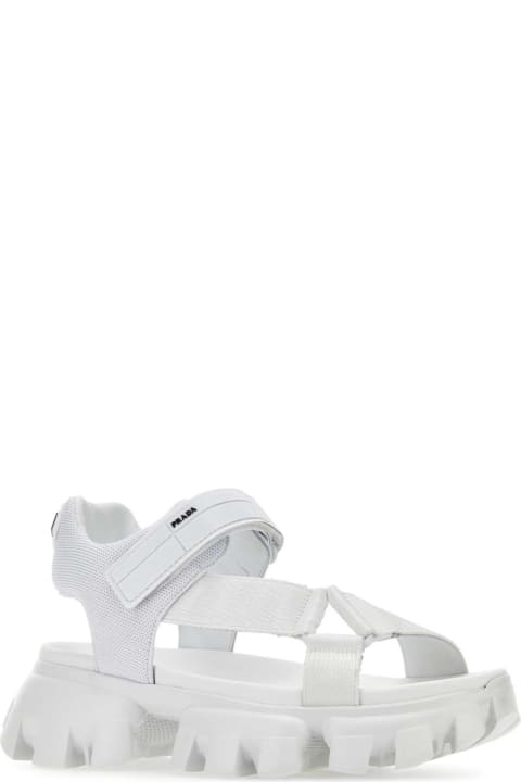 メンズ Pradaのシューズ Prada White Nylon Sandals