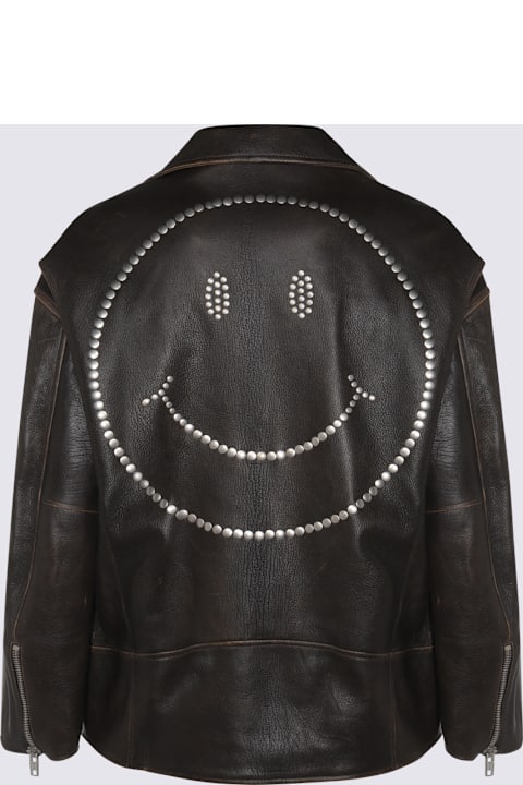 Moschino for Kids Moschino Brown Leather Jacket