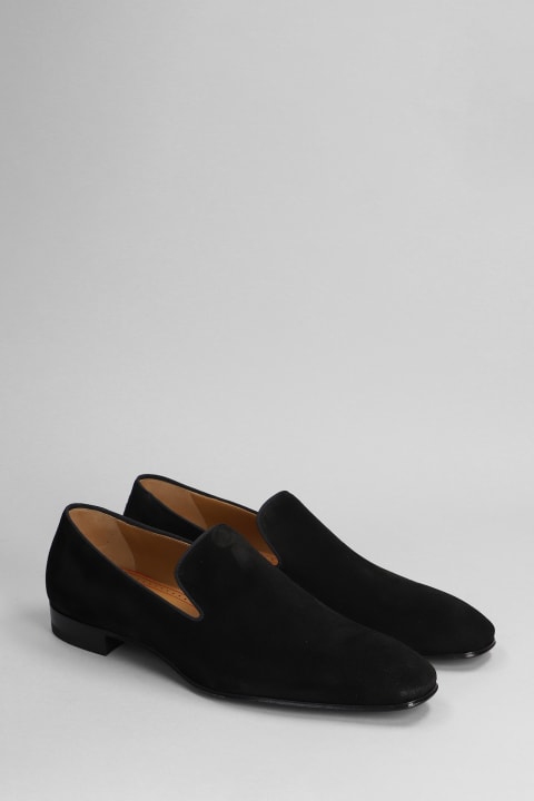 Loafers & Boat Shoes for Men Christian Louboutin Dandelion Flat Loafers In Black Suede