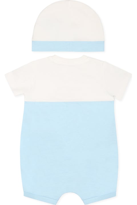 خصم على الأطفال Moschino Light Blue Romper Set For Baby Boy With Teddy Bear