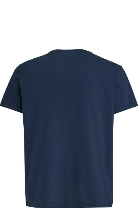 Etro Man Dark Blue Jersey T-shirt With Embroidery | italist