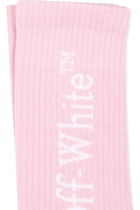 ガールズ アンダーウェア Off-White Pink Socks For Girl With Logo