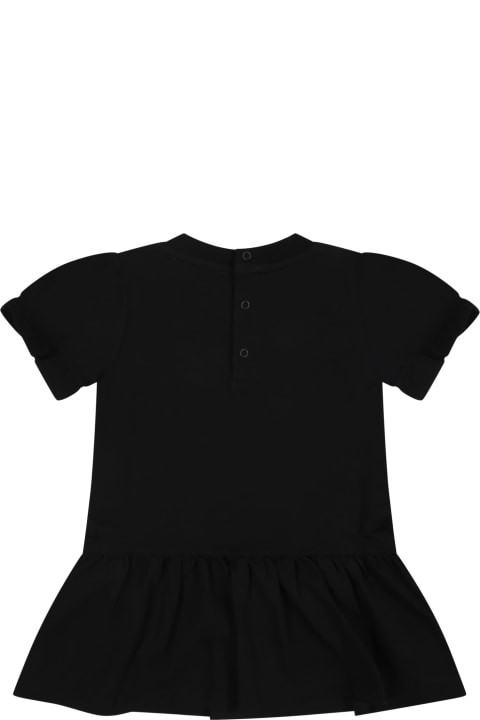 ベビーガールズのセール Moschino Black Dress For Baby Girl With Teddy Bear Print