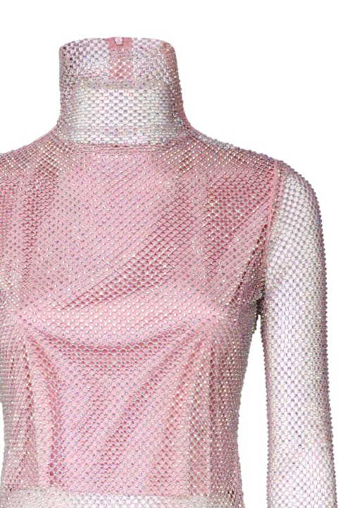 Suits for Women SportMax Valdai Transparent Perforated Sweater With Rhinestones