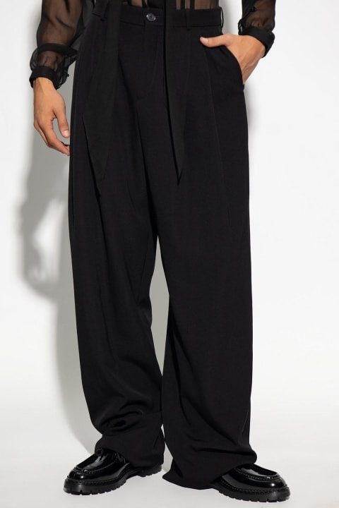 Wide Leg Pleated Trousers