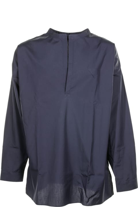 Homeware Prada Blue Long-sleeved Shirt In Cotton