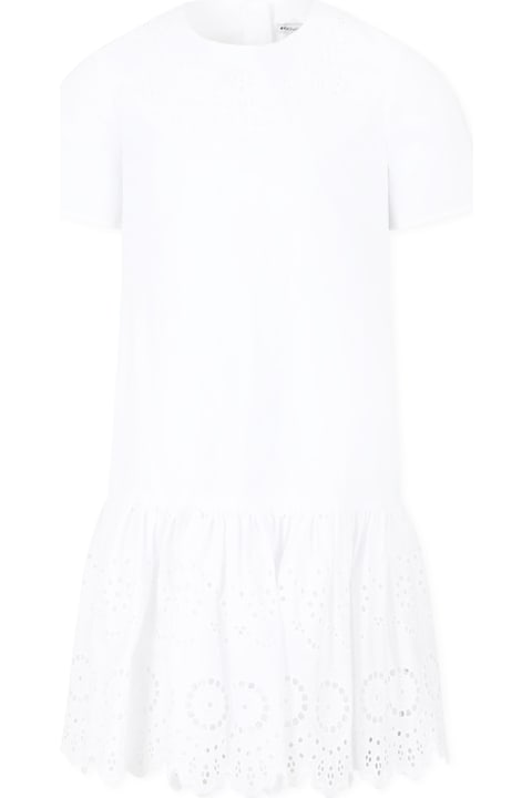 ウィメンズ Dolce & Gabbanaのワンピース＆ドレス Dolce & Gabbana White Dress For Girl With Logo