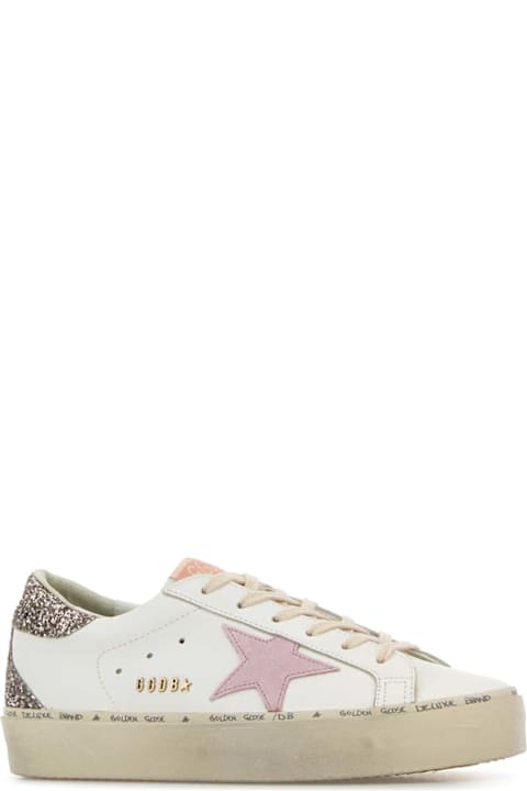 Golden Goose White Leather Hi Star Sneakers