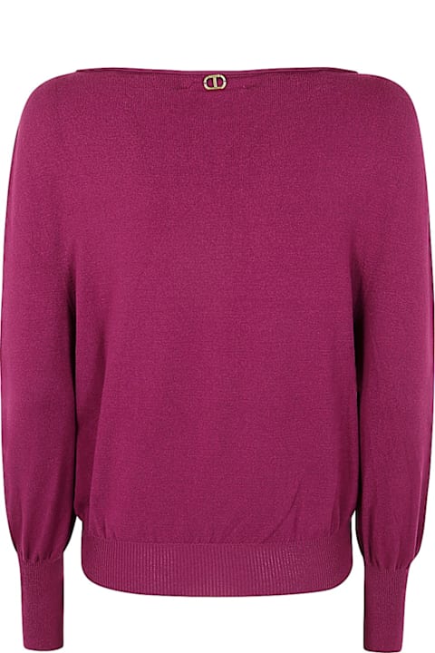 TwinSet for Women TwinSet Boat Neck Knitted Top