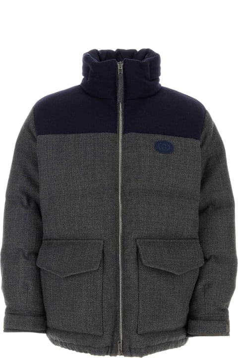 Gucci Coats & Jackets for Men Gucci Dark Grey Wool Blend Down Jacket