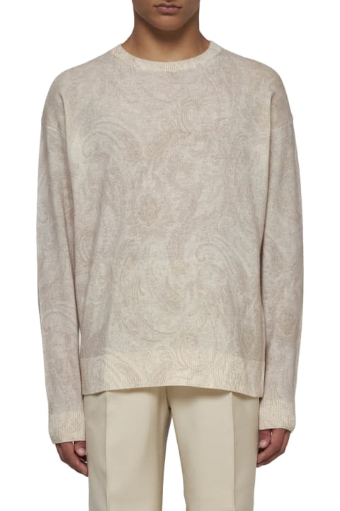 Homeware Etro Beige Pullover With Inlaid Paisley Motif