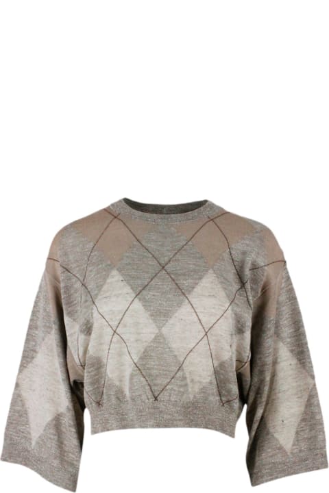 Sweaters for Women Brunello Cucinelli Round Neck Sweater With Diamond