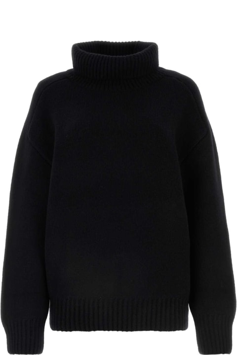 Fashion for Women Khaite Black Stretch Cashmere Landen Sweater