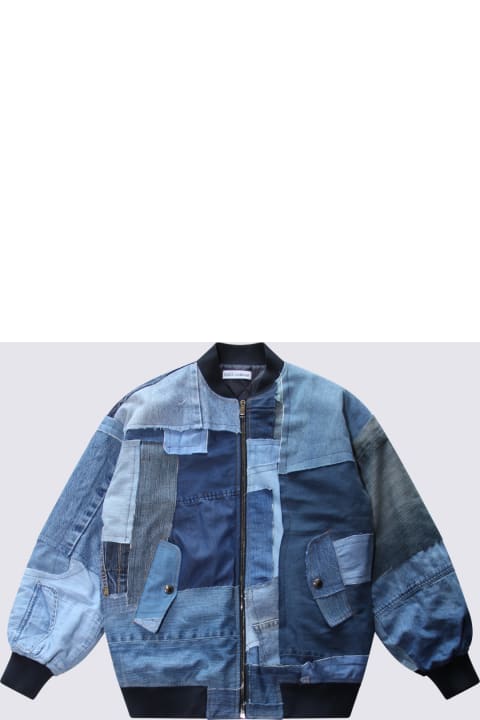 Coats & Jackets for Girls Dolce & Gabbana Blue Denim Cotton Down Jacket