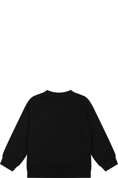 ベビーガールズ ニットウェア＆スウェットシャツ Moschino Black Sweatshirt For Baby Girl With Teddy Bear And Heart