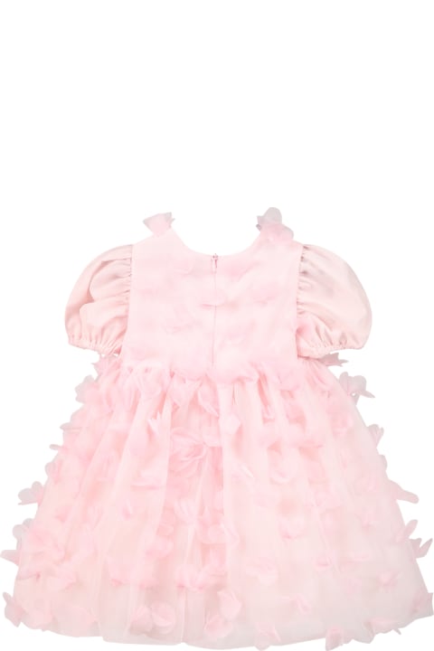 Pink Dress For Baby Girl With Tulle Applications