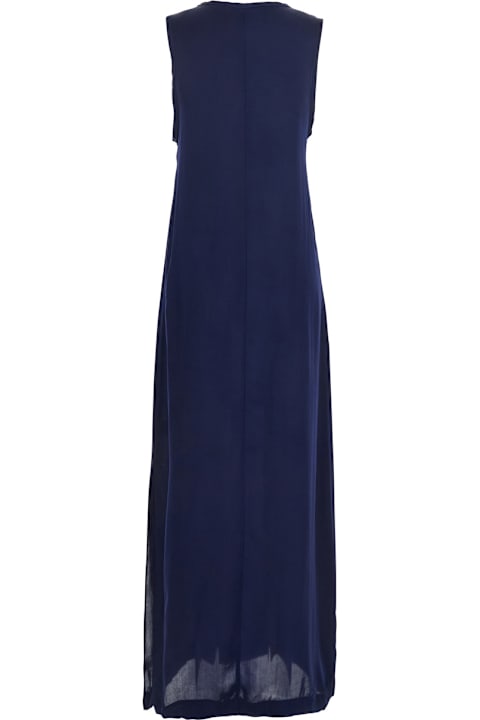 Jucca Clothing for Women Jucca Blue Long Dress With U-neck And Back Closure In Viscose Blend Woman