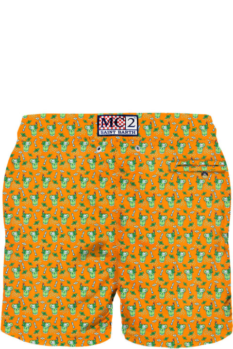 أدوات منزلية MC2 Saint Barth Man Light Fabric Swim Shorts With Mojito Print
