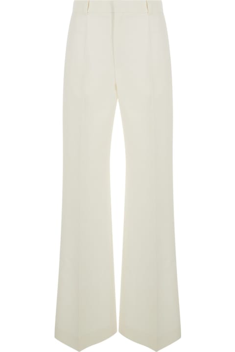 Chloé Pants & Shorts for Women Chloé White Flared Trousers In Wool And Silk Woman