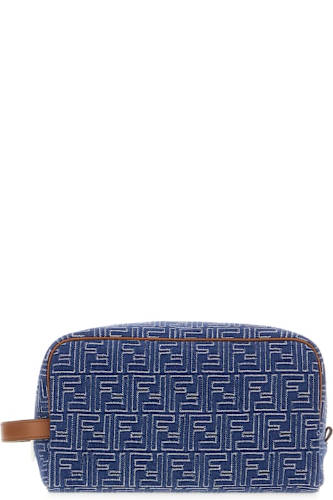 Fashion for Men Fendi Embroidered Denim Beauty Case
