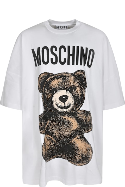 Moschino Topwear Sale for Men Moschino Oversized Bear Logo Print T-shirt