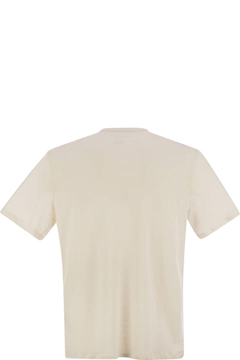 Majestic Filatures Topwear for Men Majestic Filatures Crew-neck And Short-sleeved T-shirt In Linen