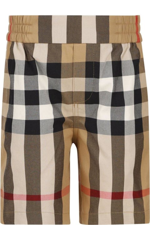 Bottoms for Baby Boys Burberry Check-printed High Waist Shorts