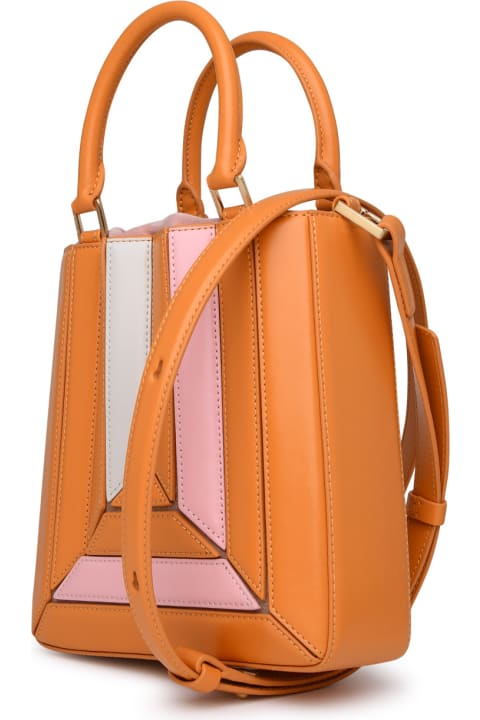 Orange Leather Evening Tall Mini Bag