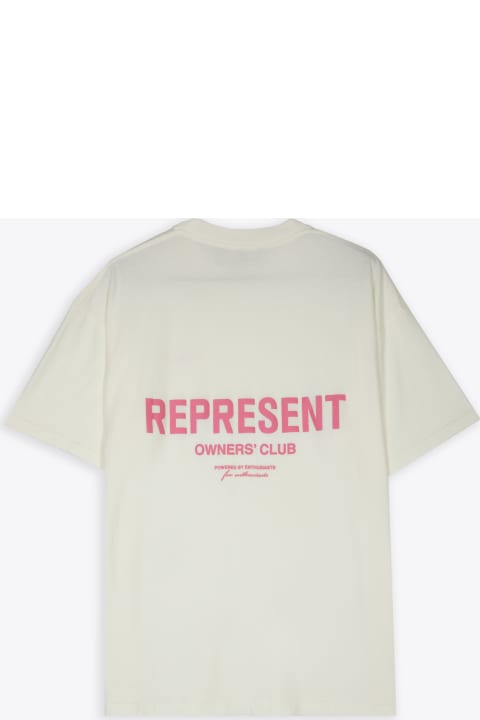 REPRESENT Topwear for Women REPRESENT Represent Owners Club T-shirt White cotton t-shirt with pink logo - Owners Club T-shirt