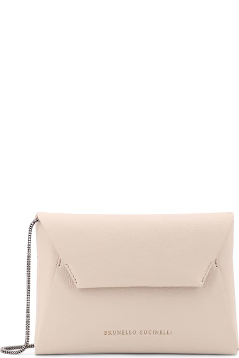 Brunello Cucinelli Shoulder Bags for Women Brunello Cucinelli Bc Duo Leather Clutch With Precious Chain