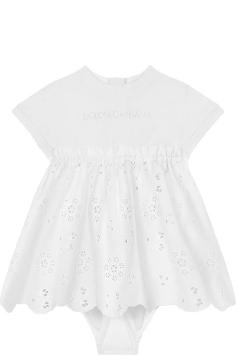 Dolce & Gabbana for Baby Girls Dolce & Gabbana Jersey And Poplin Dress