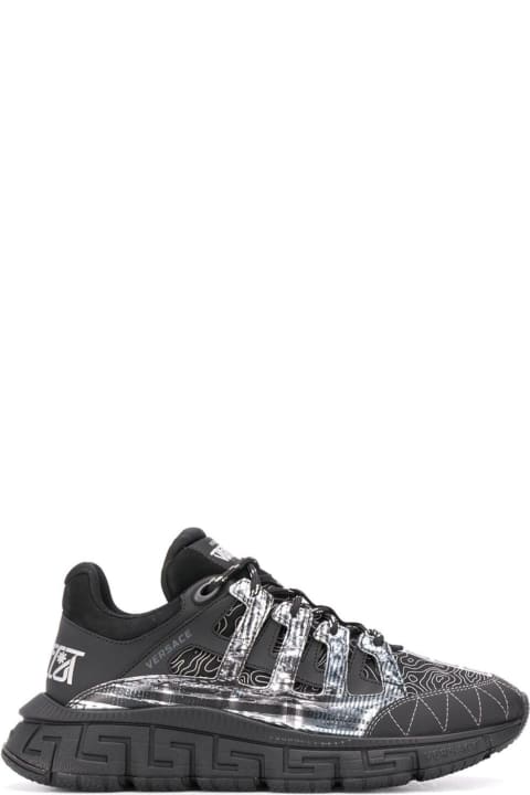 Tigreca Mix Of Materials Multicolor Sneakers With  Print Versace Man