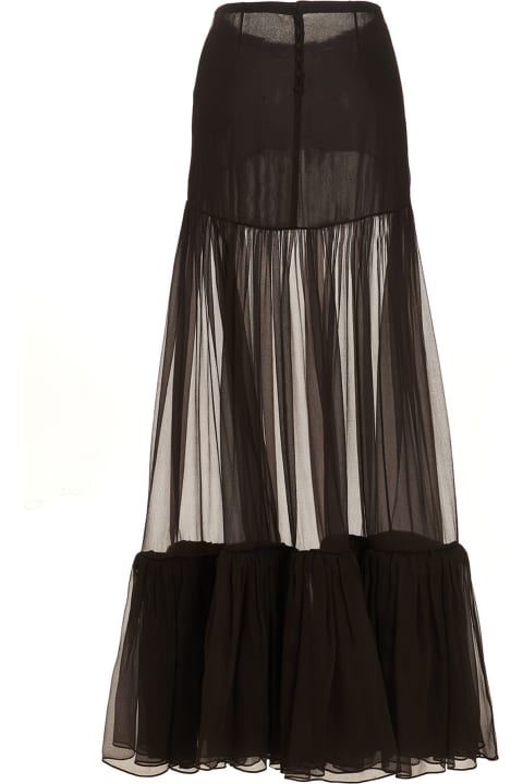 Fashion for Women Saint Laurent Flounced Long Skirt
