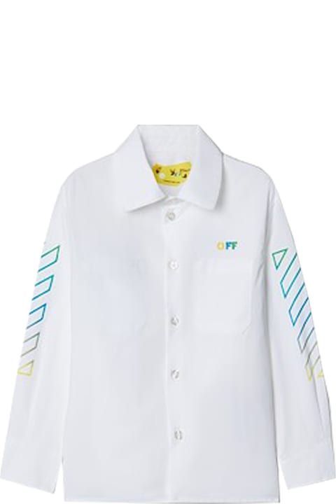 Topwear for Boys Off-White Shirt With Arrow Rainbow Motif
