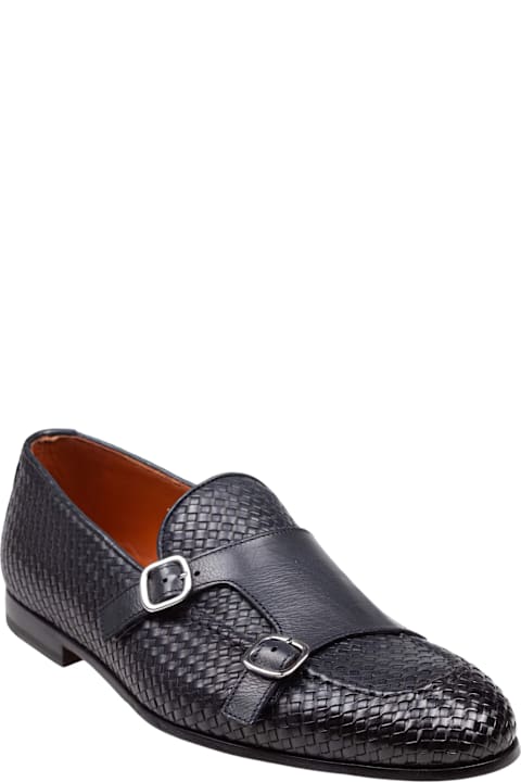 Doucal's لـ Women Doucal's Double Adler Moccasin With Double Buckle In Woven Leather Color Blue