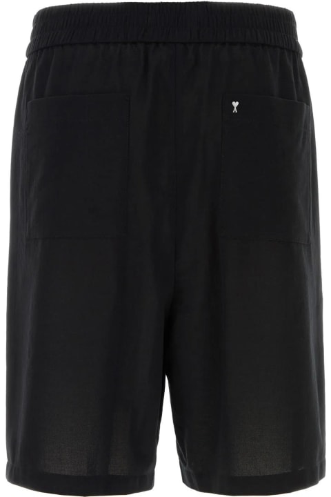 Ami Alexandre Mattiussi for Men Ami Alexandre Mattiussi Black Cotton Bermuda Shorts