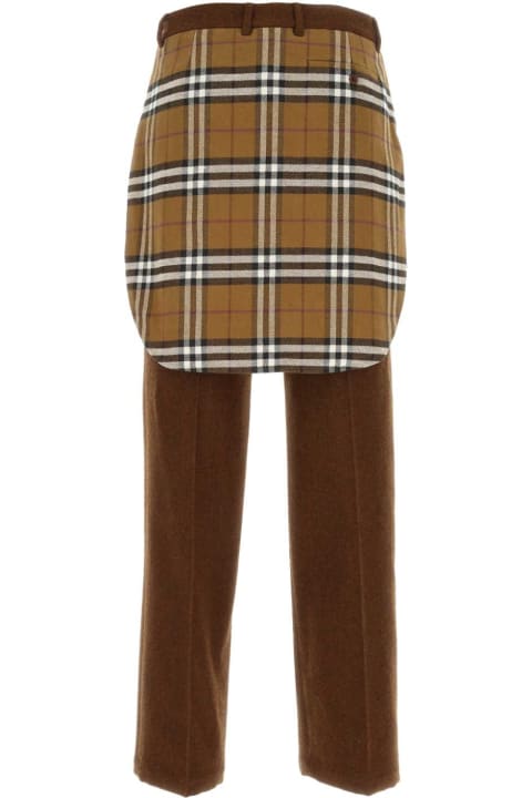 Pants for Men Burberry Brown Wool Pant